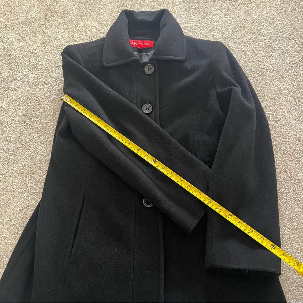 NWOT Anne Klein Black Wool Mid Length Coat - Picture 12 of 13
